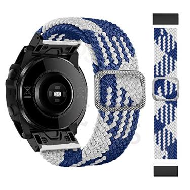 Imagem de TIOYW 2022 Pulseira de relógio para Garmin Epix Fenix 7 7X 6X 6 Pro 5X Plus 3HR Descent MK1 Mk2i 22 26mm Pulseiras de relógio Cinto de nylon trançado (Cor: H, Tamanho: 26mm D2 MK1 MK2i)