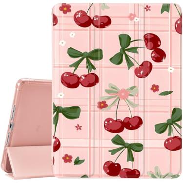 Imagem de JOYLAND Capa para iPad (A16) 11ª geração 11 polegadas 2025, iPad 10ª geração 10,9 polegadas 2022 com suporte para lápis - despertar/hibernar automaticamente, linda capa rosa cereja antiarranhões à