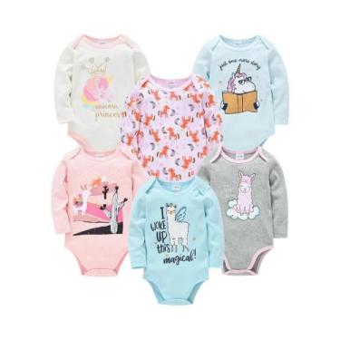 Imagem de Conjunto De Bodies De Algodão Para Bebês Meninos E Meninas, Manga Long