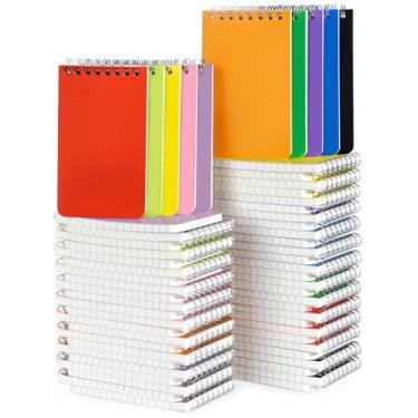 Imagem de Dynta Pocket Notebook Bulk 60 Packs, 3x5 Inch Small Notepad Top Bound With Lined Pages, 10 Vibrant Colored Mini Spiral Notebooks 60Sheets/120Pages (80GSM), Memo Pads for Home, School, College, Office
