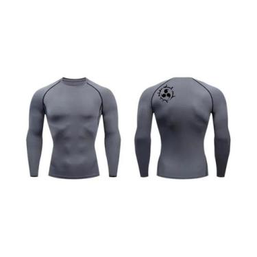 Imagem de Camiseta De Compressão Gráfica Masculina De Secagem Rápida, Camiseta A