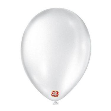 Imagem de Balão de Festa Cintilante - Branco - 25 Unidades - Balões São Roque - 