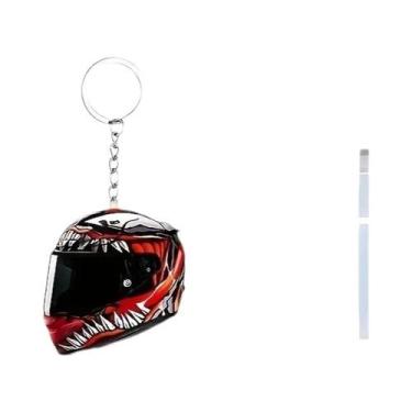 Imagem de Chaveiro De Capacete De Motocicleta 2D Estéreo Plano Segurança Auto Bo