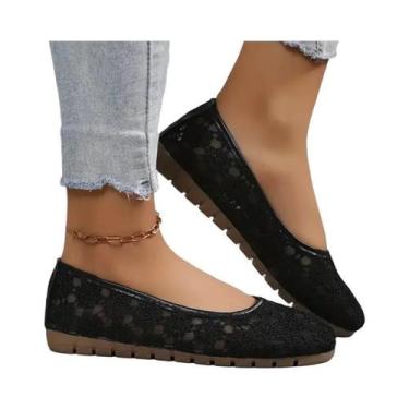 Imagem de Tênis Casuais Femininos De Malha Com Bico Redondo Para Primavera E Out