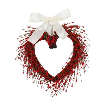 Imagem de MotiveTech Guirlanda em formato de coração para decoração de porta de entrada, decoração romântica de parede para o Dia dos Namorados, guirlandas para casamento, Vermelho