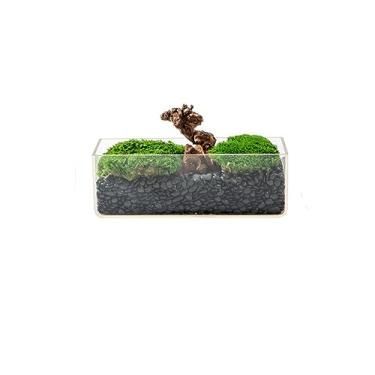 Imagem de Árvore artificial simulação de musgo simulação de planta bonsai decoração interna sala de estar negociação mesa de chá decoração de mesa de chá árvore falsa (A)