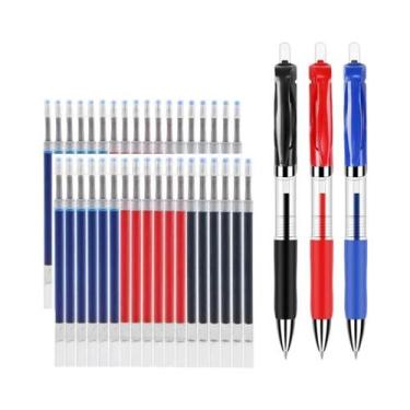 Imagem de Conjunto De 43 Canetas Gel E Refil Kawaii 05 Mm Tinta Preta, Vermelha 