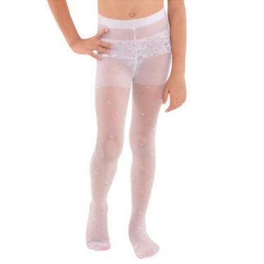 Imagem de Meia Calça Fio 20 Trifil Juvenil Branca Gravatinha - Tamanhos P, M e G