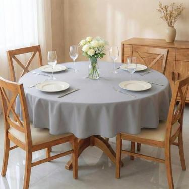 Imagem de Toalha De Mesa Redonda 4 Lugares 1,40m Tecido Oxford Liso Leve e Resistente Cozzilar (C...