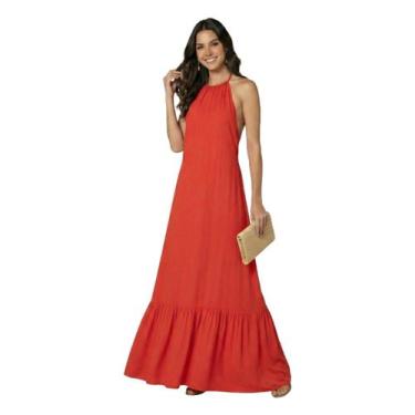 Imagem de Vestido Longo Frente Única Casamentos Festas - CCS MANIA, M, Vermelho