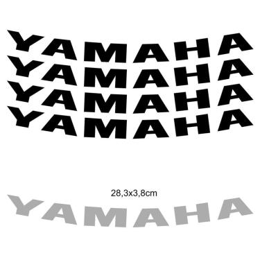 Imagem de Kit 4 Adesivos Roda Interna Moto Yamaha Preto Preto