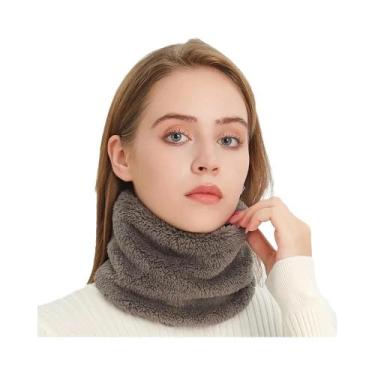 Imagem de Cachecol Feminino De Inverno Corta-Vento De Pelúcia, Gola Tubular De C
