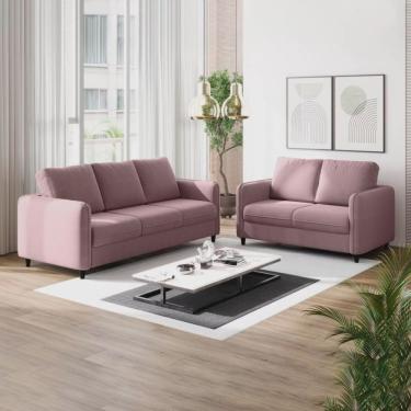 Imagem de Conjunto Sofá 2 e 3 Lugares em Veludo Orquídea CabeCasa MadeiraMadeira