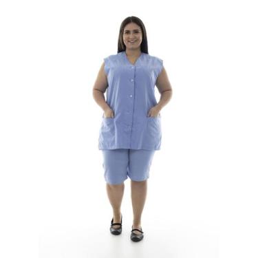 Imagem de Plus Size - Conjunto de Colete com bermuda em algodão para copeira, ar