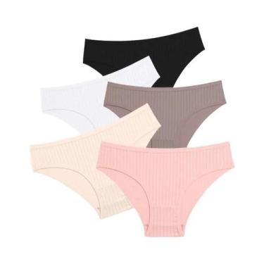 Imagem de Calcinhas De Algodão Listradas Em Tamanhos Grandes Para Mulheres, Paco