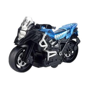 Imagem de Brinquedo de motocicleta inercial para crianças Blue Plastic Racer - T
