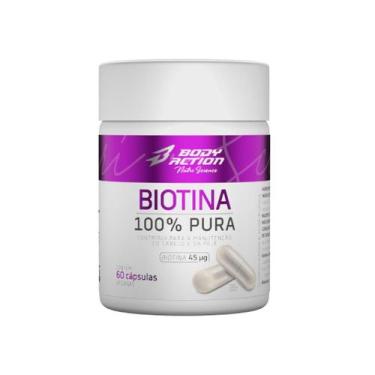 Imagem de Biotina 100 Pura 60 Cápsulas Bodyaction
