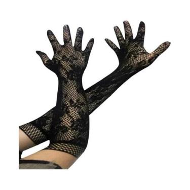 Imagem de Luvas Longas De Renda Floral Para Mulheres, Transparentes E Sexy, Esti