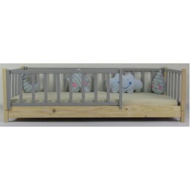 Imagem de Cama Montessoriana Solteiro Base Colorida Madeira Maciça Pinus - Pipok