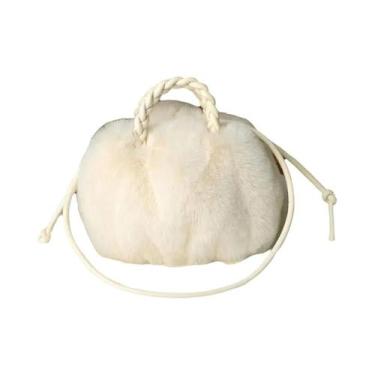 Imagem de Bolsa De Ombro Feminina De Inverno Em Pelúcia Sintética Imitação De Vi