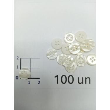 Imagem de Botões Perolado 11mm 4 Furos Brilho 50Un 100Un 200Un Confecção Artesan