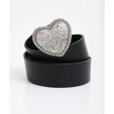 Imagem de Cinto Feminino Fivela Coração Marisa Preto-07085, Preto, G