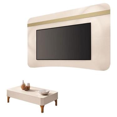 Imagem de Painel Suspenso Armony Off White Champanhe com Mesa de Centro Liz Off 