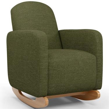 Imagem de Poltrona de Amamentação com Balanço Orgânica Saori W01 Linho Verde - Lyam Decor