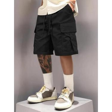 Imagem de Bermudas Cargo Masculinas De Verão Casuais Versáteis E Modernas Com Mú