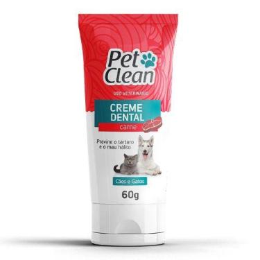 Imagem de CREME DENTAL CARNE PASTA DENDE PET CÃES E GATOS 60g CLEAN - pet clean