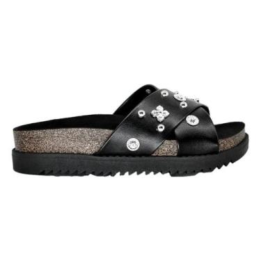 Imagem de Papete moleca flatform feminino 5500112, Preto, Prata, 36