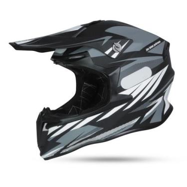 Imagem de Capacete Preto/Cinza Ims Revo Motocross Trilha Enduro, L - 60