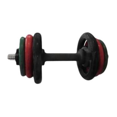 Imagem de Kit Musculação Emborrachado com Barra Maciça 0,40mm - ANILHAS FITNESS