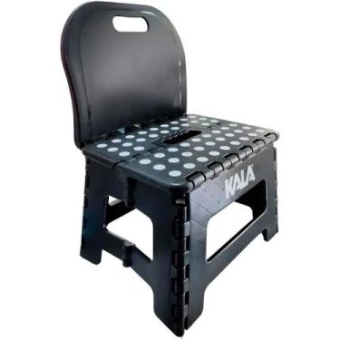 Imagem de Banqueta Encosto Preta Dobravel 22cm - Kala