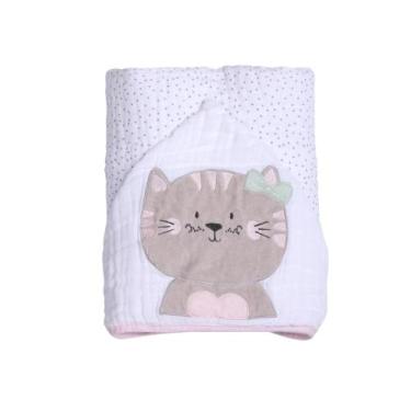 Imagem de Toalha de Banho Bebê Soft Fralda com capuz bordado Papi Friends 90cm x
