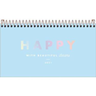 Imagem de Agenda 2021 Espiral Semanal de Bolso Happy Azul M2 - Tilibra