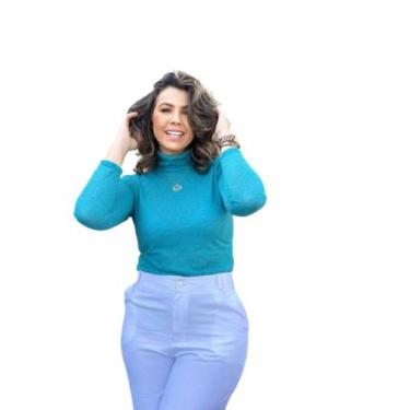 Imagem de Blusa Feminina Cacharrel Gola Alta Segunda Pele Suplex Flanelada Até P