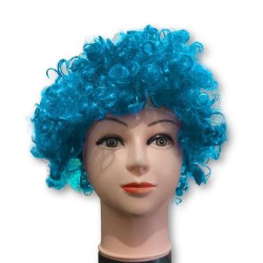 Imagem de Peruca Black Power Azul Claro para Fantasias - Extra Festas