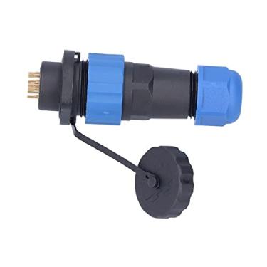 Imagem de Plugue de fio à prova d'água, proteção IP68 AC250V 5A Conexão rosqueada Montagem em flange Contatos de cobre Conector de alimentação de aviação para equipamentos eletrônicos(12 núcleos)