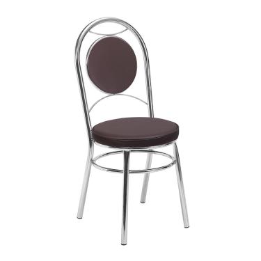 Imagem de Kit 2 Cadeiras Cromadas CC10 de Metal e Assento Espuma D15 Treparoni - Marrom