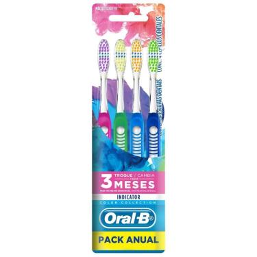 Imagem de Escova Dental Oral-B Indicator Color Collection 35 Pack Anual - 4 unidades