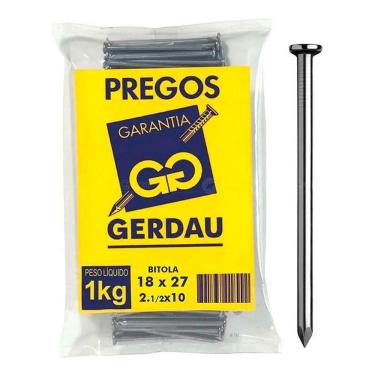 Imagem de Prego Com Cabeça 18  x 27 Pacote 1KG 117000144 GERDAU