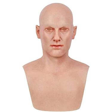 Imagem de Capa de cabeça de silicone velho realista para velhos, acessórios de látex para Halloween, cosplay, festa, máscaras, adereços
