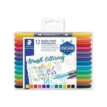 STAEDTLER 371 Pigment Brush Pens Pigment Arts Adult Colouring Fibre-tip  Colouring Pen Medium-firm Nylon Brush Tip Nib 