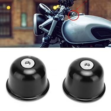 Imagem de Substituição para plugues de extremidade do guidão Street Twin/Bonneville/Scrambler 1200XC, tampa do guidão motocicleta liga de alumínio CNC (preto)