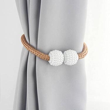 Imagem de Corda pérola fivela magnética fivela de cortina fivela de cortina acessórios de cortina criativos acessórios de janela tiebacks de cortina, T8,1 pcs