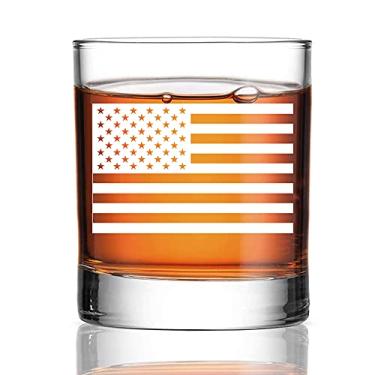 Imagem de Perfectinsoy Copo de uísque com bandeira americana, copo de Natal, Dia dos Veteranos, Dia dos Pais, 4 de julho ou para o pai
