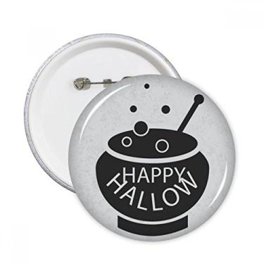 Imagem de Um pote de pinos redondos de Halloween pretos para decoração de 5 peças