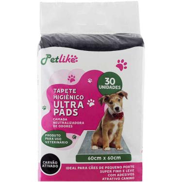 Imagem de Tapete Higiênico PetLike Ultra Pads Carbono 60 cm - 30 Unidades