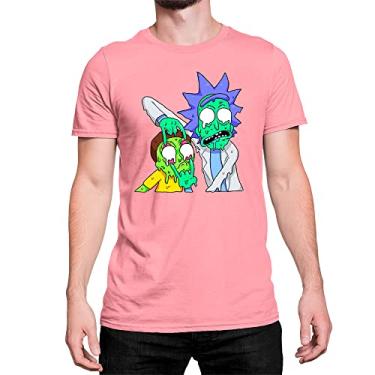 Imagem de Camiseta T-Shirt Rick And Morty Slime Derretendo Algodão Cor:Rosa;Tamanho:M